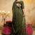 Olive floral embroidered poly georgette saree