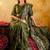 Olive floral embroidered poly georgette saree
