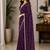 Purple embellished ready to wear saree with blouse piece