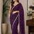 Purple embellished ready to wear saree with blouse piece