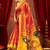 Red ethnic motifs zari  linen fusion saree
