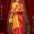 Red ethnic motifs zari  linen fusion saree