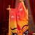 Red ethnic motifs printed zari  linen fusion saree