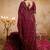Maroon floral embroidered poly georgette saree