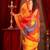Yellow ethnic motifs zari  linen fusion saree