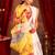 White ethnic motifs zari  linen fusion saree
