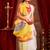 White ethnic motifs zari  linen fusion saree