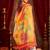 White ethnic motifs zari  linen fusion saree