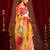 White ethnic motifs zari  linen fusion saree