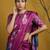 Women's embroidery boarder printed satin traditional saree with blouse