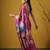 Women's embroidery boarder printed satin traditional saree with blouse