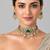 Gold plated emerald green moissanite polki choker necklace set