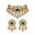 Gold plated emerald green moissanite polki choker necklace set