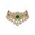 Gold plated emerald green moissanite polki choker necklace set