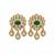 Gold plated emerald green moissanite polki choker necklace set