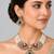 Gold plated emerald green moissanite polki choker necklace set
