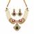 Gold plated emerald green moissanite polki choker necklace set