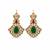 Gold plated emerald green moissanite polki choker necklace set