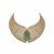 Gold plated sage green moissanite polki statement necklace set with maang tikka