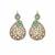 Gold plated sage green moissanite polki statement necklace set with maang tikka