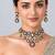Gold plated ruby red moissanite polki choker necklace set with maang tikka