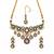 Gold plated ruby red moissanite polki choker necklace set with maang tikka