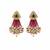 Gold plated emerald green moissanite polki necklace set