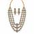 Gold plated moissanite polki layered necklace set