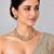 Gold plated moissanite polki choker necklace set