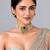 Gold plated emerald green pearl moissanite polki choker set