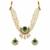 Gold plated emerald green pearl moissanite polki choker set