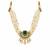 Gold plated emerald green pearl moissanite polki choker set