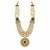Gold plated emerald green and ruby red moissanite polki pearl necklace set