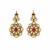 Gold plated emerald green and ruby red moissanite polki pearl necklace set