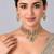 Gold plated ruby red and emerald green moissanite choker necklace set