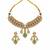Gold plated ruby red and emerald green moissanite choker necklace set