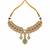 Gold plated ruby red and emerald green moissanite choker necklace set