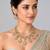 Gold plated moissanite polki statement necklace set