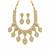 Gold plated moissanite polki statement necklace set