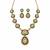 Gold plated emerald green moissanite polki necklace set