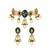 Gold plated navratna kundan pearl choker earring set