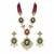 Gold plated kundan ruby red beaded long necklace set