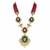 Gold plated kundan ruby red beaded long necklace set