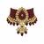 Gold plated ruby red kundan beaded choker earring set