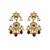 Gold plated ruby red kundan beaded choker earring set