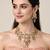 Gold plated kundan pearl statement necklace earring set