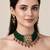 Gold plated kundan peacock beaded choker earring set
