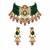 Gold plated kundan peacock beaded choker earring set