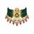 Gold plated kundan peacock beaded choker earring set