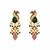 Gold plated kundan peacock beaded choker earring set